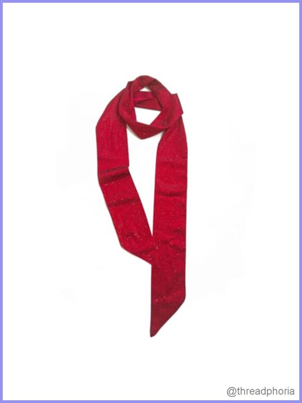 Crystal Rhinestone Skinny Scarf Neck Tie Satin Gift Wrap